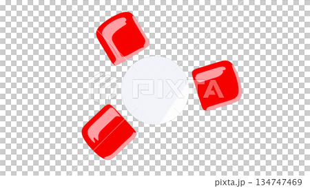 從上方看到的紅色桌椅 134747469