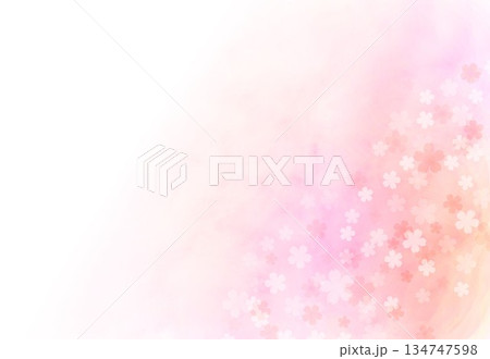 春色のグラデーションの背景に小花 春色のグラデーションの背景に小花 134747598