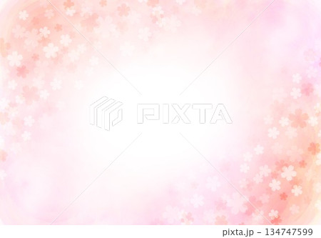 春色のグラデーションの背景に小花 春色のグラデーションの背景に小花 134747599