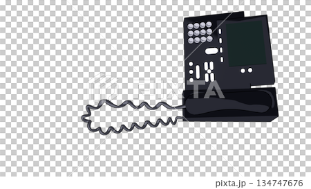 從上方看的黑色電話插圖 從上方看的黑色電話插圖 134747676