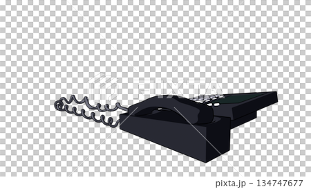横から見た黒い電話機のイラスト 横から見た黒い電話機のイラスト 134747677