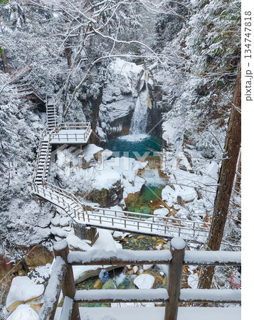 夕森渓谷（冬）：竜神の滝 134747818