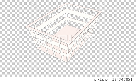 從上方看到的一個簡單的白色籃子 134747851
