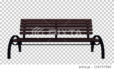 茶色の公園のベンチのイラスト 134747980