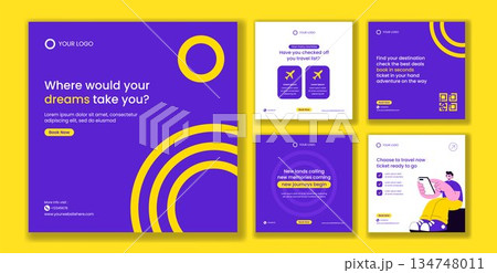 Online Ticket Travel Flat Cartoon Hand Drawn Templates for Social Media Post Illustration Online Ticket Travel Flat Cartoon Hand Drawn Templates for Social Media Post Illustration 134748011