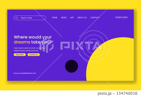 Online Ticket Travel Flat Cartoon Hand Drawn Templates for Social Media Landing Page 134748016