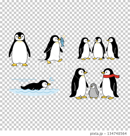 企鵝生活場景圖示集 134748564
