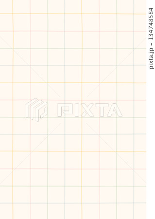 やさしい手書きライン背景シリーズ｜揺れのある細線チェック 134748584