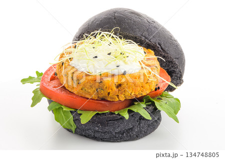 Tasty grilled veggie burger Tasty grilled veggie burger 134748805