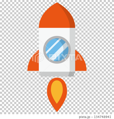 シンプルなロケットのイラスト シンプルなロケットのイラスト 134748941
