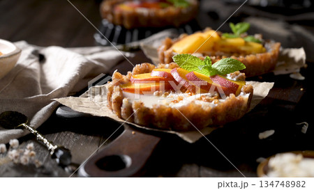 Peach vegan tarts Peach vegan tarts 134748982