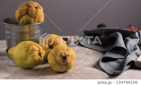 Ripe quince fruits 134749150
