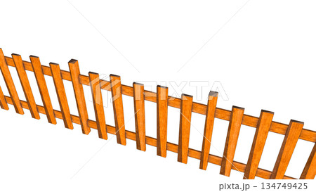 斜め上から見た木製の柵のイラスト 134749425