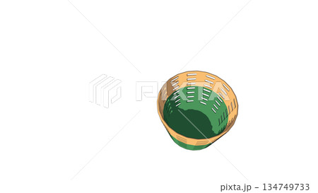 黄色と緑色の丸いかこのイラスト 134749733