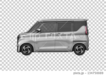 約30mmローダウンで14インチ純正ホイールを履いた軽乗用車（縮尺：XLサイズで1px＝約1mm） 134750089