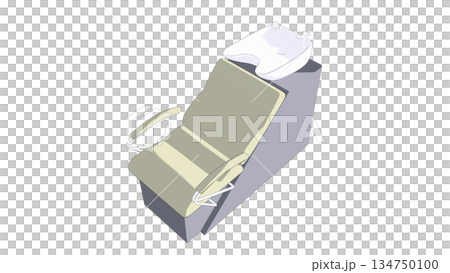 Illustration of a hair salon's hair washing station seen from above Illustration of a hair salon's hair washing station seen from above 134750100