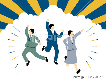 目標へ飛び立つビジネスパーソン 134750143