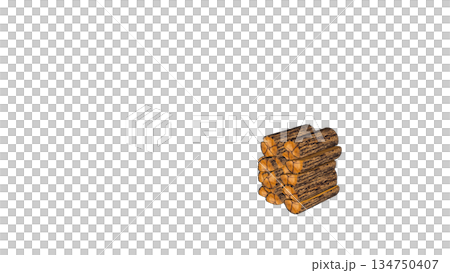 堆疊柴火的示意圖 134750407