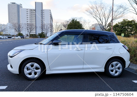 白いスポーツタイプコンパクトカー 134750604