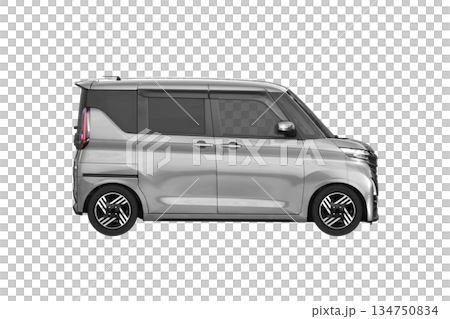 約30mmローダウンで14インチ純正ホイールを履いた軽乗用車（縮尺：XLサイズで1px＝約1mm） 134750834