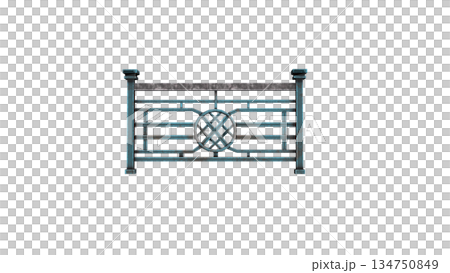 Illustration of a metal fence seen from the front Illustration of a metal fence seen from the front 134750849