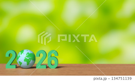 2026 Global Green Future and Sustainability Concept 3d render. 2026 Global Green Future and Sustainability Concept 3d render. 134751139