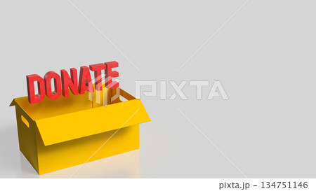 Donation Box Concept for Charity and Fundraising Campaign 3d render. 134751146