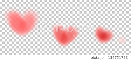 Watercolor heart line material Watercolor heart line material 134751738