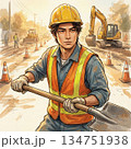 イケメン日本人工事労働者 134751938