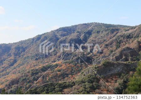 晩秋の小豆島、紅葉の寒霞渓（美しの原、四方指方向） 134752363