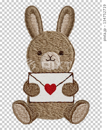 【情書與毛絨兔子】手工刺繡插畫材料 【情書與毛絨兔子】手工刺繡插畫材料 134752719