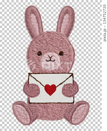 【情書與毛絨兔子】手工刺繡插畫材料 【情書與毛絨兔子】手工刺繡插畫材料 134752720