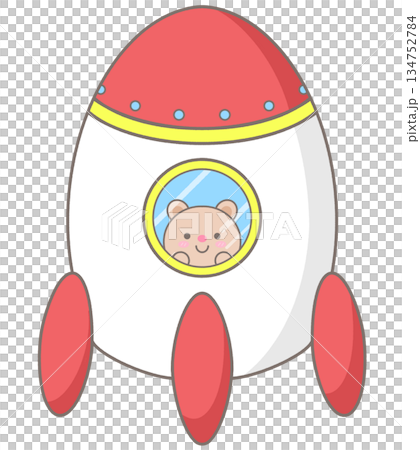 Hand drawn cute bear in the rocket Hand drawn cute bear in the rocket 134752784