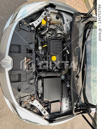 The Modern Automobile Engine Bay A Comprehensive Overview of Advanced Automotive Engineering and Innovative Design Features in Todays Vehicles, Focusing on Performance and Technology 134753794