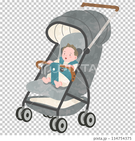 Baby on a stroller Baby on a stroller 134754375