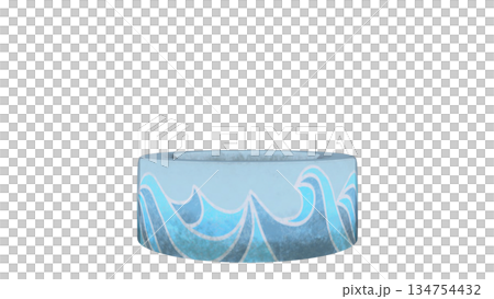 横から見た丸いプランターのイラスト 134754432