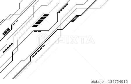 Abstract black technology futuristic curcuit cyber geometric dynamic on white blank space design modern background vector Abstract black technology futuristic curcuit cyber geometric dynamic on white blank space design modern background vector 134754916