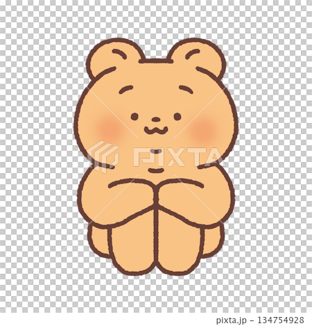 Cute bear sitting on the floor Cute bear sitting on the floor 134754928