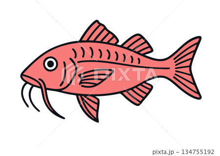 シンプルなオジサン魚のイラスト シンプルなオジサン魚のイラスト 134755192