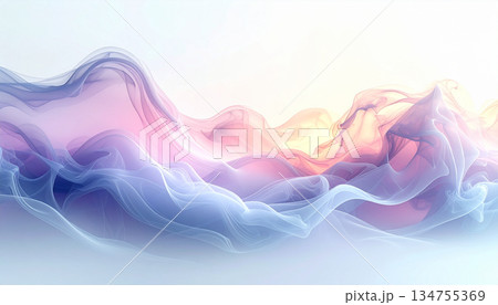 柔らかな光に包まれる霧のウェルネスコンセプト背景,　AI生成画像 134755369