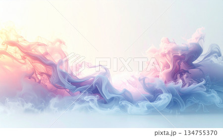 柔らかな光に包まれる霧のウェルネスコンセプト背景,　AI生成画像 134755370