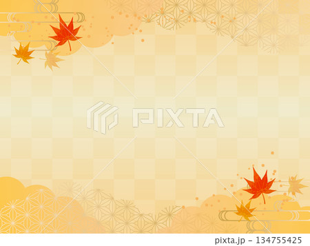 秋和風フレーム背景 134755425