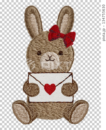 【情書與毛絨兔子】手工刺繡插畫材料 【情書與毛絨兔子】手工刺繡插畫材料 134755630