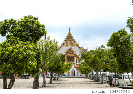 View of Wat Suthat Thepwararam church, Thailand, focus selective 134755740