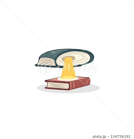 Illuminating knowledge books in abstract illustration radiating creativity inspiration and 134756192