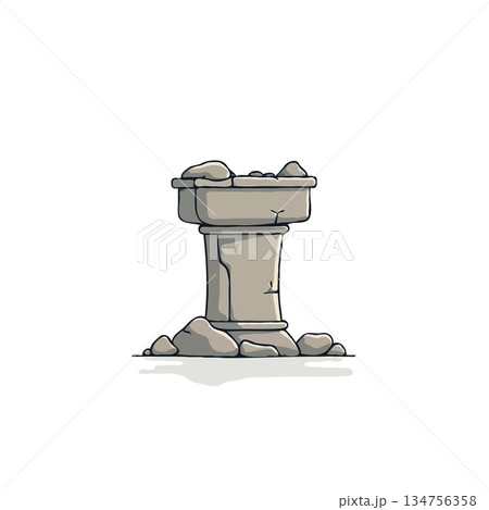 Ancient stone pedestal with weathered texture showcases ruins and timeless architectural heritage Ancient stone pedestal with weathered texture showcases ruins and timeless architectural heritage 134756358