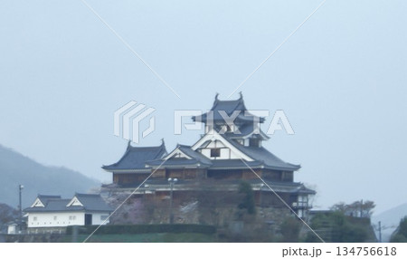 山陰本線からの車窓風景　福知山城（夕暮れ時） 134756618