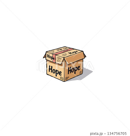 Conceptual representation of hope contained within a symbolic box, emphasizing optimism and Conceptual representation of hope contained within a symbolic box, emphasizing optimism and 134756705