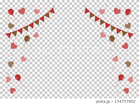 Heart and flag garland frame 134757002