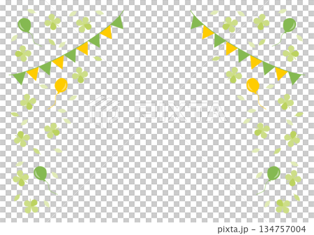 Leaf and flag garland frame 134757004